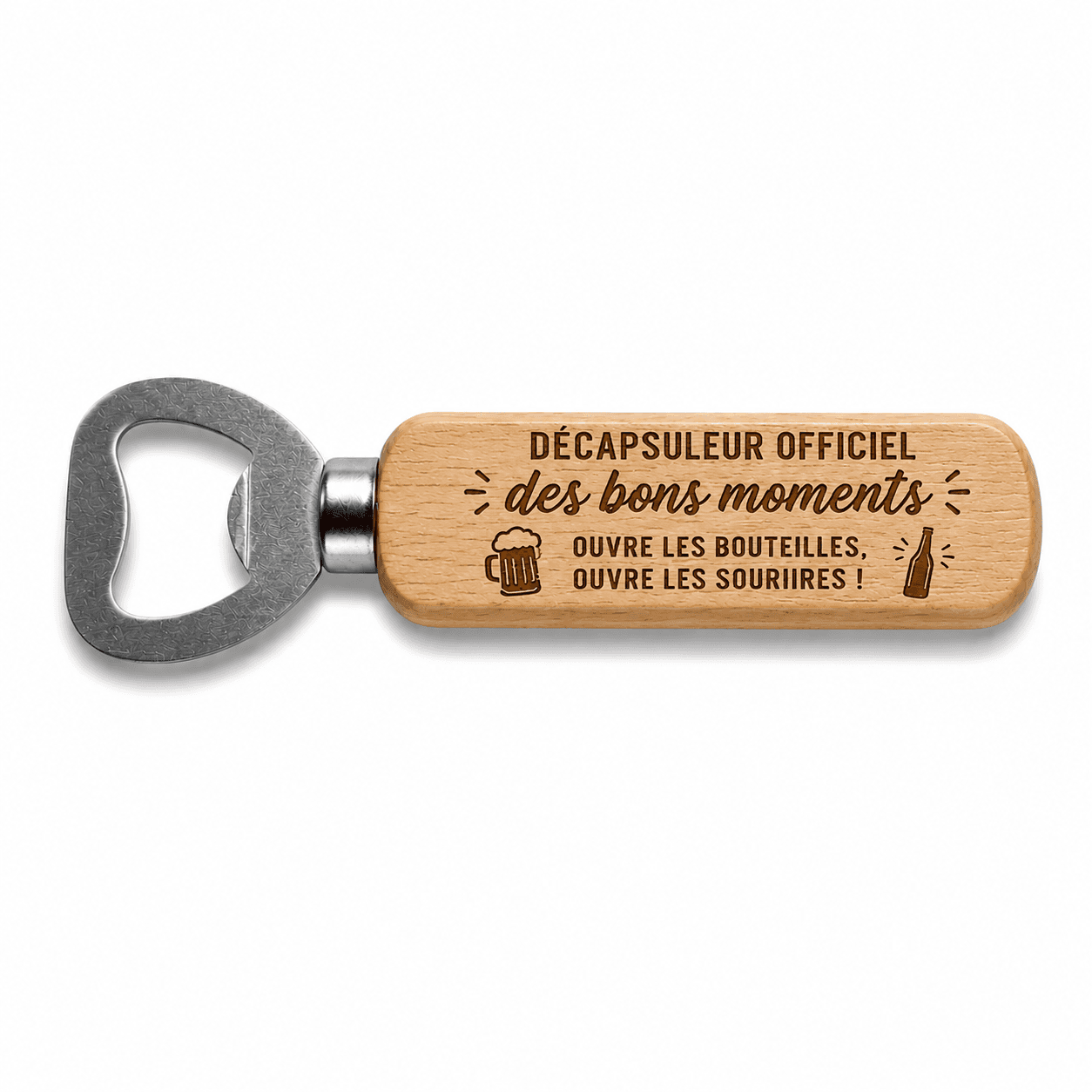 Décapsuleur personnalisé en bois 2