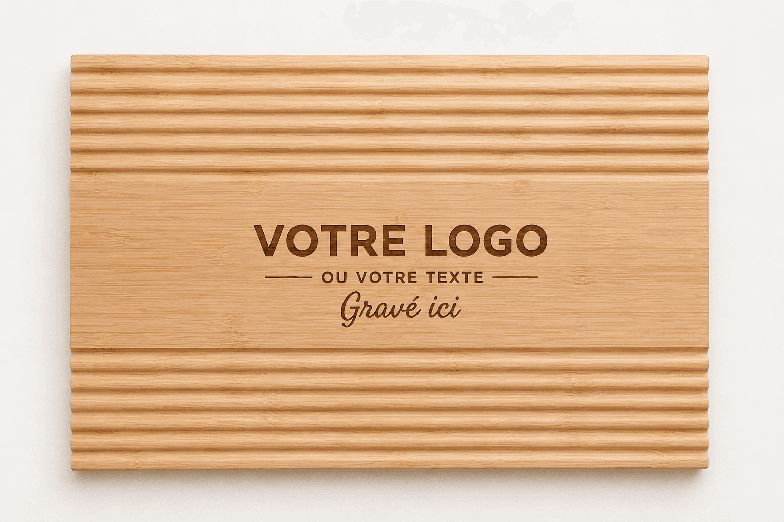Plateau de présentation personnalisé en bambou